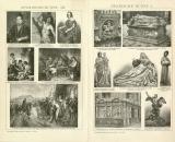 Spanische Kunst I. - III. historische Bildtafel Holzstich ca. 1892
