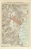 Spezia &amp; Umgebung Stadtplan Lithographie 1900 Original der Zeit