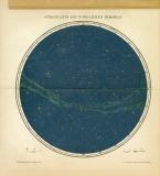 Sternkarte N&ouml;rdlicher Himmel Chromolithographie 1892 Original der Zeit