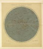 Sternkarte des Südlichen Himmels mit Vorblatt historische Karte Chromolithographie ca. 1892