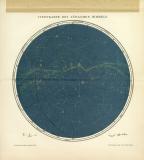 Sternkarte Südlicher Himmel Chromolithographie 1892 Original der Zeit