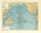 Stiller Ocean historische Landkarte Lithographie ca. 1899