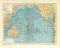 Stiller Ozean Karte Lithographie 1899 Original der Zeit