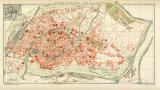 Strassburg im Elsass historischer Stadtplan Karte Lithographie ca. 1899