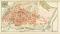 Straßburg Stadtplan Lithographie 1899 Original der Zeit