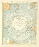 Karte der Südpolarländer historische Landkarte Lithographie ca. 1899