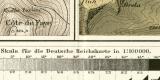 Terrainzeichnungen historische Bildtafel Lithographie ca....