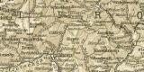 Tirol und Voralberg historische Landkarte Lithographie ca. 1899