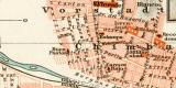 Valparaiso & Santiago Stadtplan Lithographie 1899 Original der Zeit