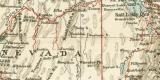 USA Westlicher Teil Karte Lithographie 1896 Original der Zeit