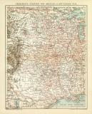 Vereinigte Staaten von Amerika II. Mittlerer Teil historische Landkarte Lithographie ca. 1899