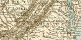USA Östlicher Teil Karte Lithographie 1899 Original der Zeit