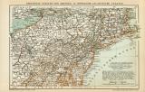 Vereinigte Staaten von Amerika IV. Nördliche Atlantische Staaten historische Landkarte Lithographie ca. 1899