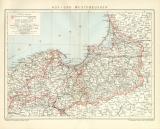 Ost- und Westpreussen historische Landkarte Lithographie ca. 1900