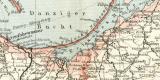 Ost- und Westpreussen historische Landkarte Lithographie ca. 1900