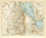 Abessinien Erythräa und Südarabien historische Landkarte Lithographie ca. 1899
