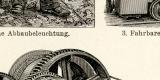 Bergbau Holzstich 1891 Original der Zeit