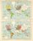 Deutscher Welthandel Karte Lithographie 1895 Original der Zeit