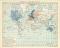 Einheits- &amp; Ortszeit Welt Karte Lithographie 1894 Original der Zeit