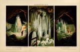 Eishöhlen historische Bildtafel Chromolithographie ca. 1892