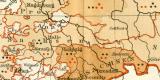 Verbreitung einiger wichtigen Infektionskrankheiten im Deutschen Reiche in den Jahren 1892 und 1893 II. historische Landkarte Lithographie ca. 1899