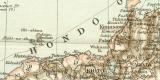 Japan und Korea historische Landkarte Lithographie ca. 1900