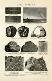 Meteorsteine historische Bildtafel Autotypie ca. 1892