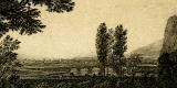 Landschaft von Claude Lorrain historische Bildtafel Holzstich ca. 1892