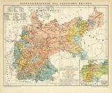Konfessionskarte des Deutschen Reiches historische Landkarte Lithographie ca. 1899