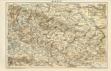 Harz historische Landkarte Lithographie ca. 1899