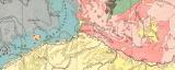 Deutschland geologische Landkarte Lithographie ca. 1900 Original der Zeit