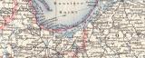 Ostpreussen Westpreussen Landkarte Lithographie ca. 1899 Original der Zeit