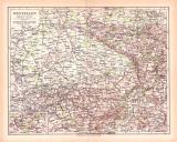 Originaldruck aus Meyers Handatlas zweite Ausgabe von 1900 zeigt Westfalen Landkarte Lithographie ca. 1900