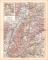 Originaldruck aus Meyers Handatlas zweite Ausgabe von 1900 zeigt Baden Landkarte Lithographie ca. 1900