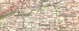 Hessen Landkarte Lithographie ca. 1899 Original der Zeit