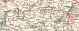 Mecklenburg Schwerin Strelitz Landkarte Lithographie ca....