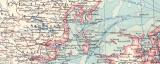 Dänemark Landkarte Lithographie ca. 1899 Original der Zeit
