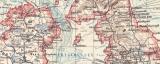 Großbritannien Irland Landkarte Lithographie ca. 1900 Original der Zeit