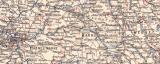 Frankreich Nordost Landkarte Lithographie ca. 1900 Original der Zeit