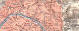 Paris Umgebung Landkarte Lithographie ca. 1900 Original der Zeit