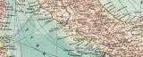Italien Landkarte Lithographie ca. 1900 Original der Zeit
