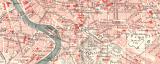 Rom Stadtplan Lithographie ca. 1900 Original der Zeit