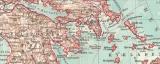 Griechenland Landkarte Lithographie ca. 1900 Original der Zeit
