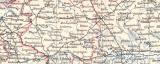 Polen Westrussland Landkarte Lithographie ca. 1899 Original der Zeit
