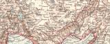 Kleinasien Landkarte Lithographie ca. 1900 Original der Zeit