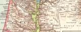 Palästina Landkarte Lithographie ca. 1900 Original der Zeit
