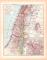 Originaldruck aus Meyers Handatlas zweite Ausgabe von 1900 zeigt Palästina Landkarte Lithographie ca. 1900