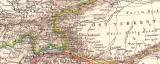 Zentralasien Landkarte Lithographie ca. 1900 Original der Zeit