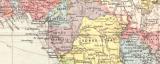 Afrika Landkarte Lithographie ca. 1900 Original der Zeit