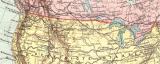 Nordamerika Landkarte Lithographie ca. 1900 Original der Zeit